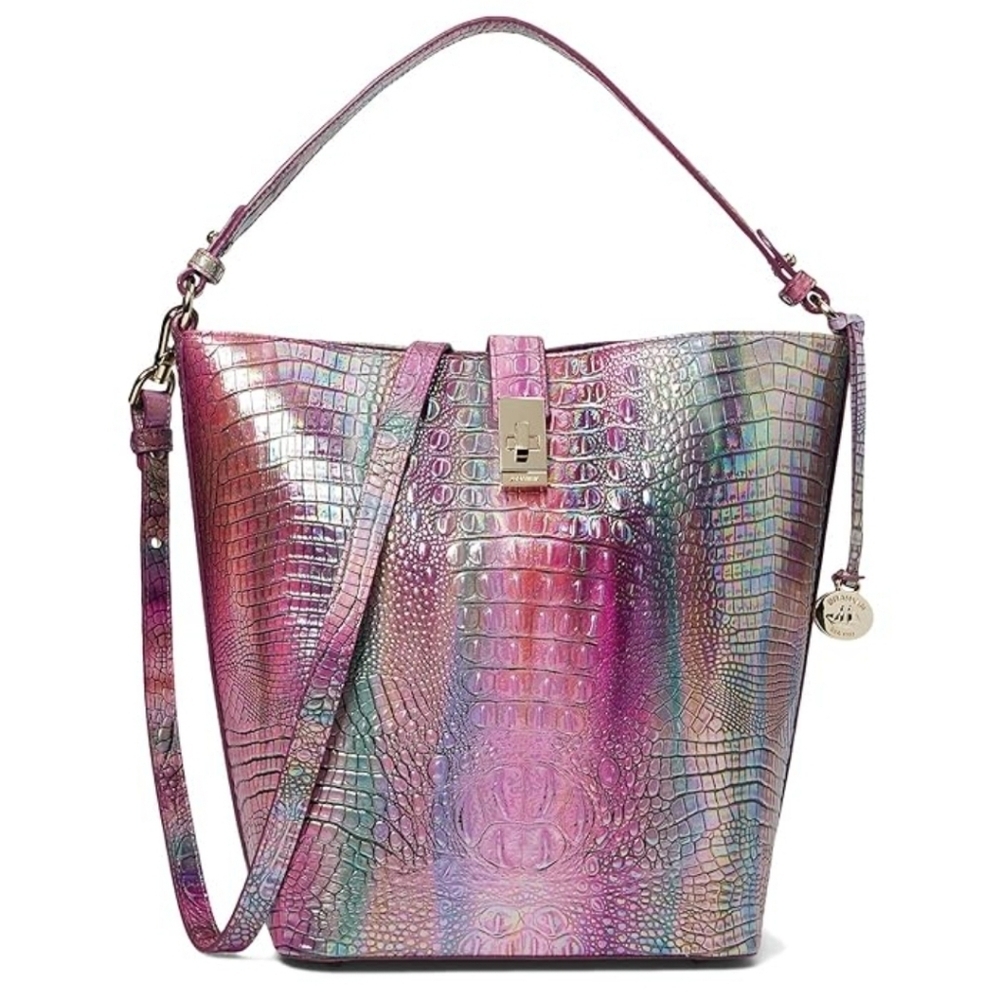 ✨️💜 BRAHMIN Melbourne Ombre shira magical mini  bucket crossbody ✨️💜 - Picture 2 of 8